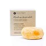 Presentación: Caja de cartón reciclado y pastilla de 85 g. Modo de empleo: mojar el cabello, deslizar la pastilla por todo él cabello y masajear hasta formar espuma. Posteriormente enjuagar abundantemente con agua.Se aconseja realizar dos aplicaciones. Dejar secar la pastilla.