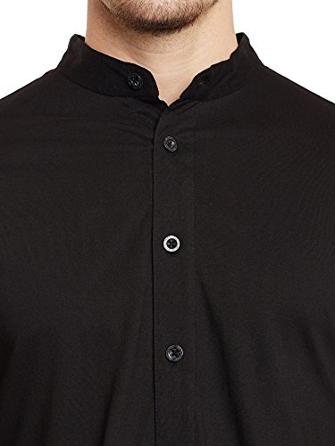Image of GRITSTONES Men's Plain Regular Fit Casual Shirt (GSFSSHRT1472MRNBLK Maroon, Black Large)
