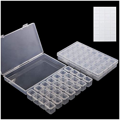 Rhinestone Organizer Box, 3D Acrylic Nail Charms Storage Box,Transparent Plastic Nail Gems Caviar Beads Pearls Nail Art Accessories Display Holder Eye Jewelry Collecting Container 28 Slots #TOP6