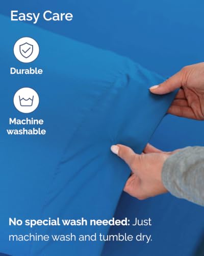 Image of Extra Deep Flex Top Split Head King Sheet Set - 6 Piece Breathable and Cooling Sheets - Hotel Luxury Bedding for Women, Men, Kids & Teens - Easy Secure Fit - Extra Deep Pockets - Royal Blue