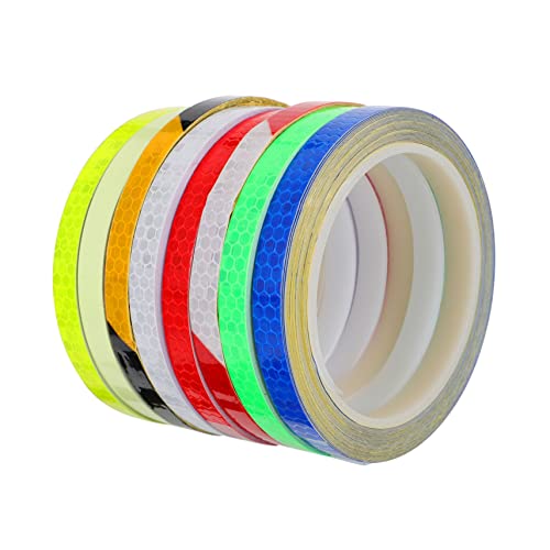 POPETPOP 8rolls Night Reflective Stickers of Decals for High Visibility Reflectors Easy to Apply Multi-Color Warning Stickers for Night Riding and Safety