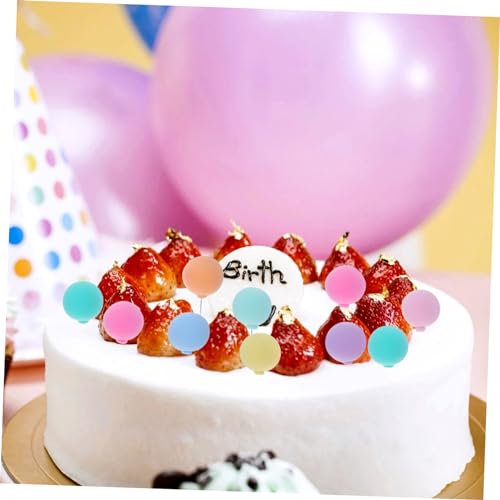 Toyvian 40 Peças Toppers De Cupcake De Balão De Arco-Íris Decoração De Sobremesa Decorações De Balão