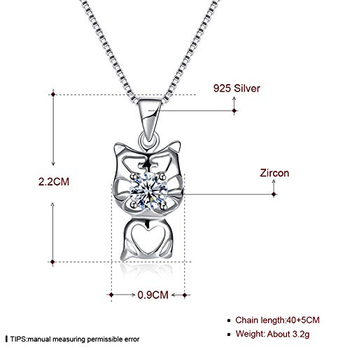 Collier chaton argent sterling 925 à porter au quotidien pour dames