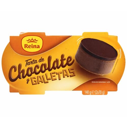 (Pacl 4 unidades 2x70g) Postre de tarta de chocolate con leche y galletas REINA 2x70g. (Producto Refrigerado)
