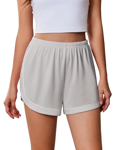 Image of Ekouaer Pajama Shorts Women Soft Sleep Shorts Casual Lounge Shorts Cute High Waist Pajama Bottom Comfy Split Side Pj Bottom