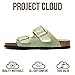 Project Cloud 100% Genuine Leather Flat Sandals for Women 2026 Comfortable Beach Essentials Womens Sandals Memory Foam Vacation Essentials Slides for Women Footwear (Santorini, PIST,5.5)