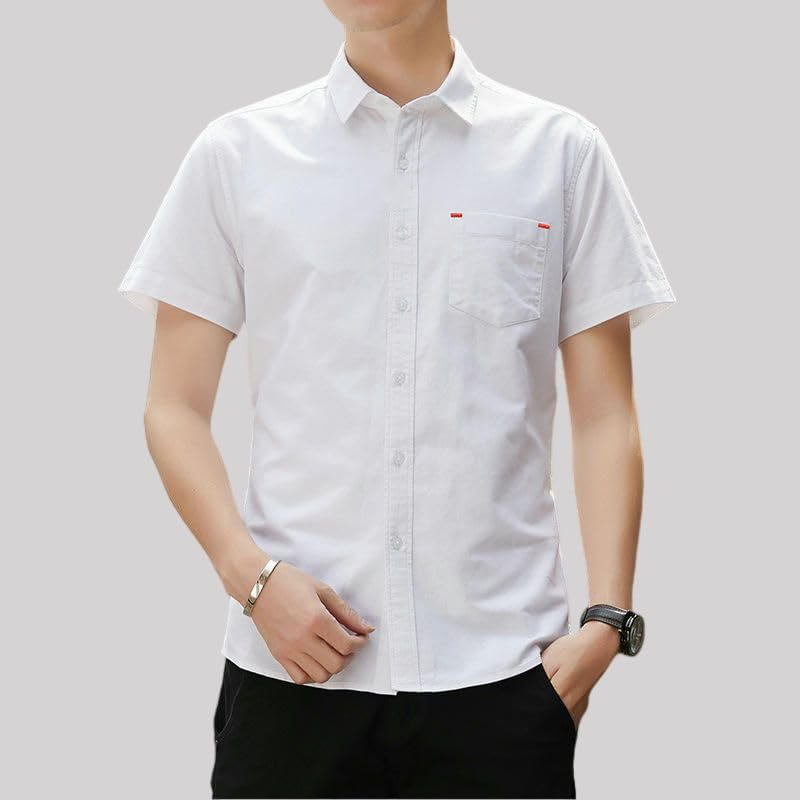 Chemise manches courtes coton homme coupe ajustée infroissable chic