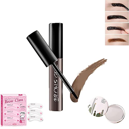 Lushadows Brow Tattoo Tint Gel Peel Off, Eyebrow Tattoo Peel Off, Tinted Brow Gel, Eyebrow Peel Off Tint Waterproof Long Lasting (Gray Black)