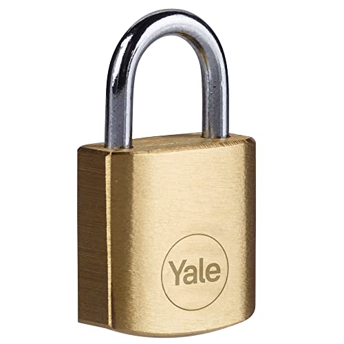 Yale - Y110B/20/111/1 Standard Security 20mm Brass Padlock - Open Steel Shackle - 3 Keys