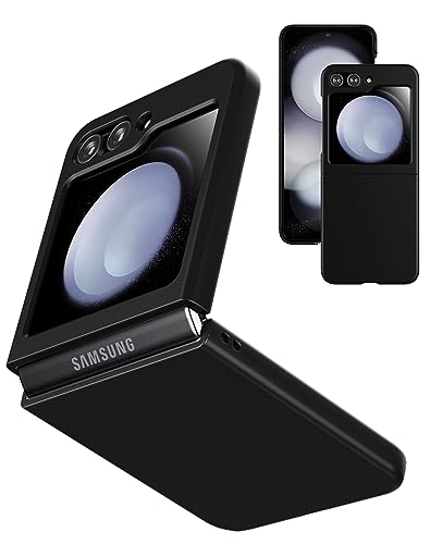 Cresee Hülle für Samsung Galaxy Z Flip 5 (2023) Dünnes Hart Polycarbonat Case Handyhülle Schutzhülle Cover für Z Flip5 Schwarz