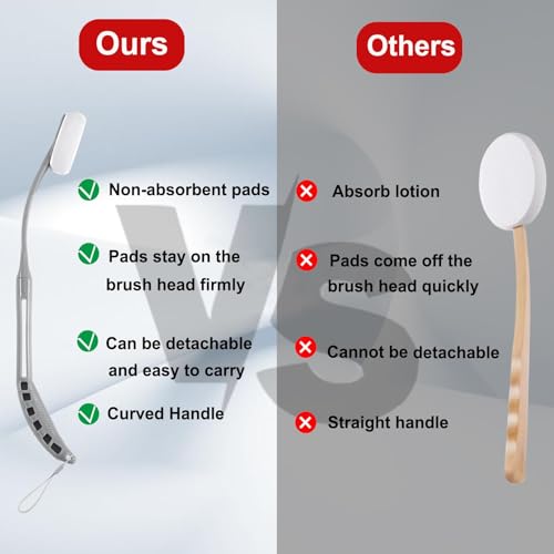 Gobiteli Lotion Applicator for Back,20.5" Long Handled Sponge for Body Lotion,Suncream, 20.5" Grey - Image 3