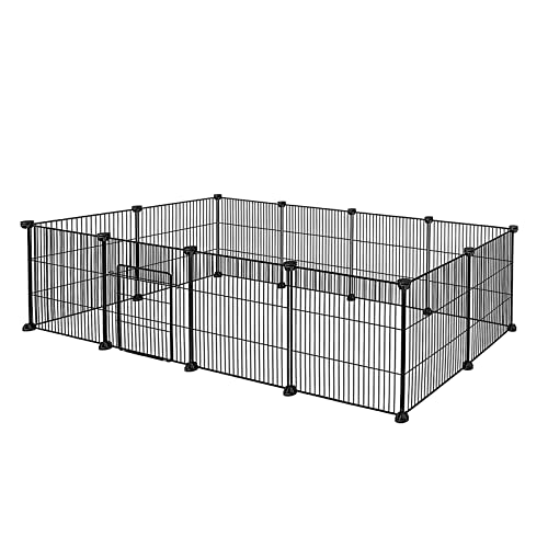 XMTECH Freilaufgehege Freigehege Kaninchen, Kleintiergehege aus Metall Hasenstall Kleintierauslauf Kaninchenstall für Hasen Hamster Kaninchen, 142 x 72 x 36 cm