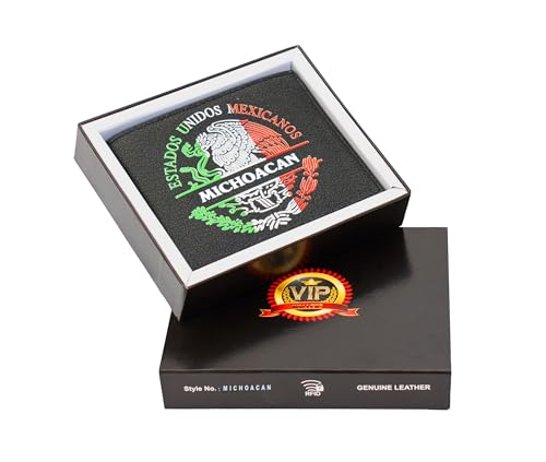 Michoacan Men printed Mexico States real Leather Wallet Cartera Estados Billetera2