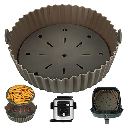 Silicone Air Fryer Liner for Ninja Foodi 15/11/9/7 in 1 Multi-Cooker 5.5L-7.5L, 9 inch Air Fryer Accessories Reusable with Oil Filter Design for Instant Vortex/COSORI 5.5L,Gourmia 5.7L-6.7L