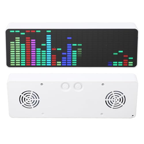 Music Spectrum Display, RGB Colorful LED Music Spectrum Analyzer with 20 Dynamic 7 Colors Effects, 1624 Segment Rhythm Light, 2 Modes, Voice Sensor Clock by Yunir - Image 9