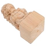 Gatuida Massive Holzsäulen Finial mit Römischem Brückenmotiv Dekorative Ersatzkappe für Zaunpfosten und Gardinenstangen Handgeschnitzte Löwen skulptur in Khaki für Wohn Geschäftsräume
