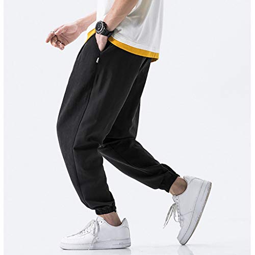 LISTHA Striped Harem Pants Men Casual Jogger Fitness Trousers Linen Loose Pocket - Thumbnail 2