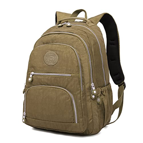 Mochila Bolsa Fofa Feminina Estilosa Elegante Academia Impermeável Escolar Viagem Trabalho Treino Fashion Mochilas Para Notebook Moderna Leve Passeio (Bege)