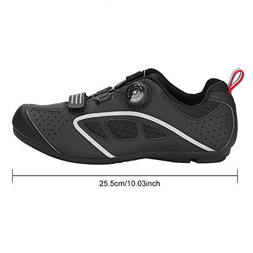 Image of Cycling Shoes Women PU + Rubber Road Bike Shoes Men, Bike Shoes Men, for Outdoor Cycling(Black, 39)