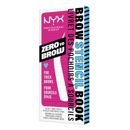 NYX Professional Makeup Eyebrow Stencils Zero to Brow Thick Stencil Book