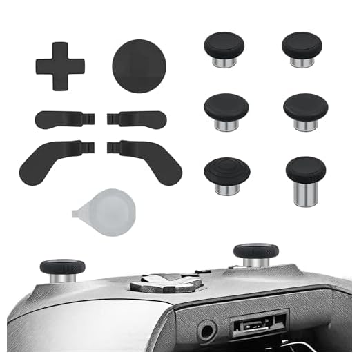 Mcbazel Xbox One Elite Series 2 Controller 13 in 1 Metal Replacement Tools 6 Thumbsticks Grips, 4 Trigger Paddles, 2 D-pads with Carry Case for Xbox One Elite Series 2 Controller - Black