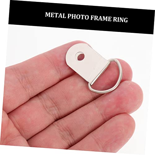 Image of 200pcs Ring Hangers for Picture Frames Durable Photo Frame Rings Easy Wall Hanging Hardware for Art Displays for Projects and Wall Art