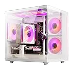 suevery Desktop Computers,16G RAM,512GB NVMe SSD,Core i5-12400F,RTX 3050 6G,Prebuilt Gaming PC,Tower Computer Gamer White WiFi 6 Home (512, GB)