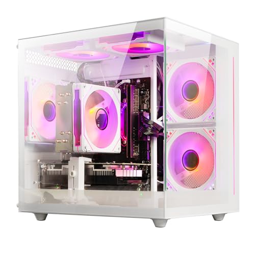 Desktop Computers,32G RAM,1TB NVMe SSD,Core i5-12400F,RTX 3050 6G,Prebuilt Gaming PC,Tower Computer Gamer,Work,VR,4K,Home and Business WiFi 6 White