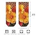 4TH N Women's 5-Pairs Casual Fashion Elastic Ankle Socks, Outdoor Sports Low Cut Sock for Office, Home, Daily Essentials (Orange Yellow Flower Floral Cheetah Leopard Print)