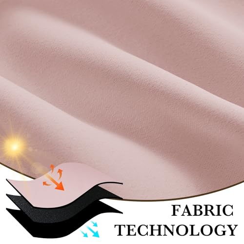 Image of RYB HOME 100% Blackout Basement Curtains 30 inches Long, Heat & UV Blocking Total Room Darkening Noise Reducing Back Tab Curtains for Bathroom RV Campers, Baby Pink, 2 Panels Set