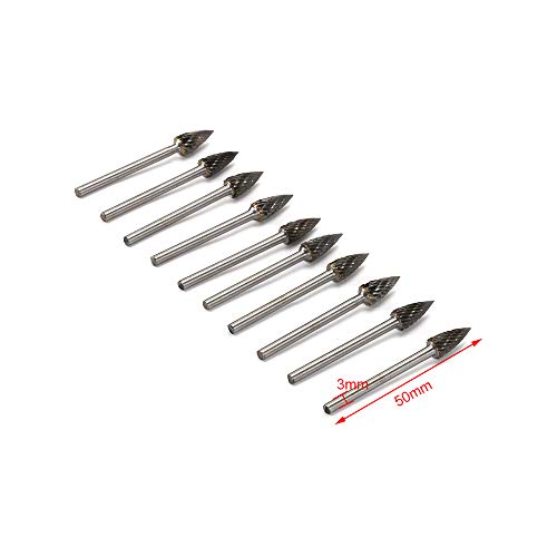 Set 10 Piezas Fresas Carburo Tungsteno Mango 3mm Cabeza 6mm miniatura 2