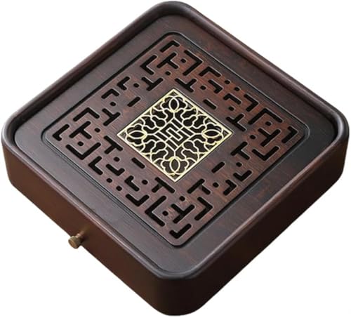 Zxyler 中国式竹茶盤 茶トレイ兼茶台 長方形 排水式・貯水式両対応 竹の茶皿・茶托 茶道具セットに最適 家庭用・オフィス用・来客用 携帯トレイ機能 工芸品級 收藏用・贈り物にも最適