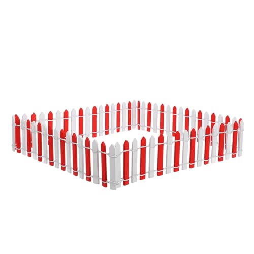 FONDOTIN Recinzione da Giardino Miniatura Doppio Colore Rosso Bianco Decorativo per Micro Paesaggi Staccionata Facile da Installare per Vasi Piante Grasse e Mini