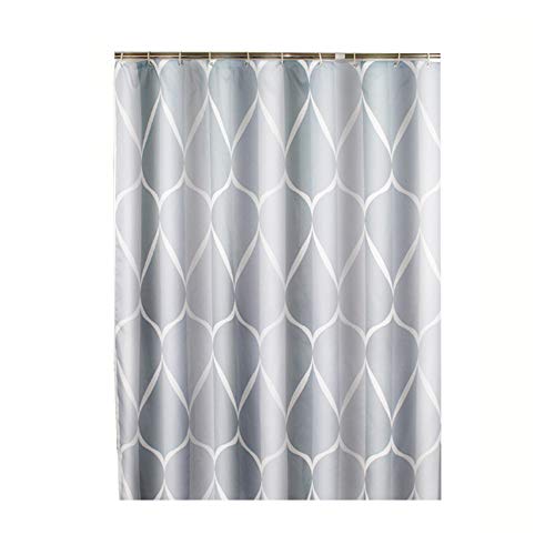 Rideau de douche salle de bain imperméable anti-moisissure polyester gris