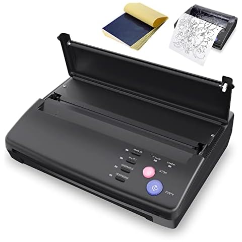 TATELF Tattoo Stencil Machine Thermal Copier Tattoo Stencil Printer with 20pcs Transfer Paper for tattooing Artists (Black) Cover