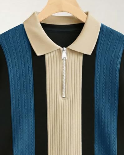 Image of AUSK Men's Premium Polo Tshirt | Cotton Rich Fabric | Zip Collar Tshirts | Half Sleeves | Engineered Knit Design | Regular Fit