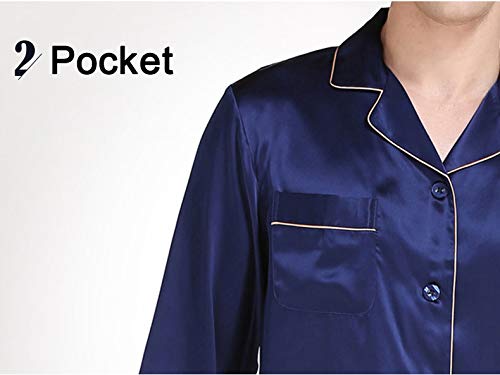 Men's Silk Sleepwear Pajamas,Long-Sleeve Shirt & Long Pants,100% Silk(Main),5 Colors,真丝睡衣 5