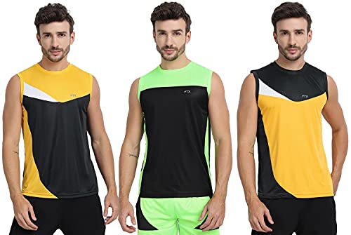 Image of FTX Men's Dri-Fit Round Neck T-Shirt - Black, Charcoal, Gold (709 6-709 7-709 8)