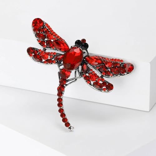 Image of Crystal Dragonfly Brooches for Women Unisex Insect Pins Multi-coloured Optional Casual Party Accessories Gifts