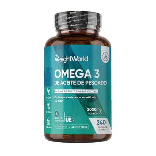 Omega 3 2000mg - 240 Perlas Aceite Pescado IFOS* (660mg EPA + 440mg DHA)