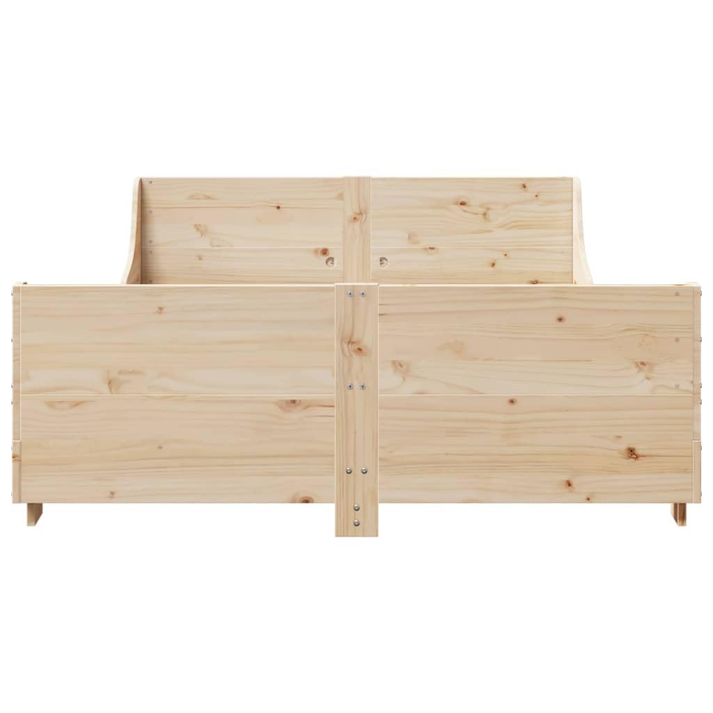 Hothingwell Telaio del letto senza materasso 140 x 200 cm in legno massello di pino | Doghe In Controsoffitto, Testina Funzionale, Ripartizione Del Peso, Aspetto Rustico