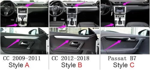 Décalcomanies de panneau de commande central VW Passat B7 bleu carbone - 2