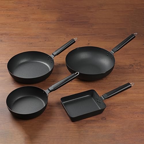 Wok de hierro con mango de madera natural 28 cm miniatura 6