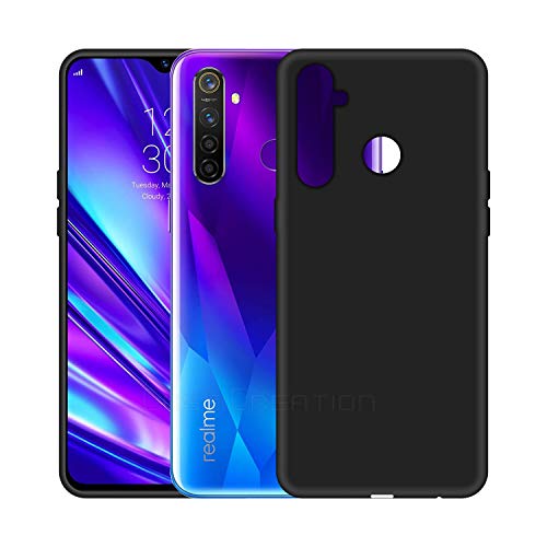 Image of Case Creation Luxurious OG Series for Realme5 Case Cover,Anti-Dirty Slim Case Frosted Matte Cute Candy TPU Raised Bezel (Splash of Color) Back Cover for Realme 5 -Black