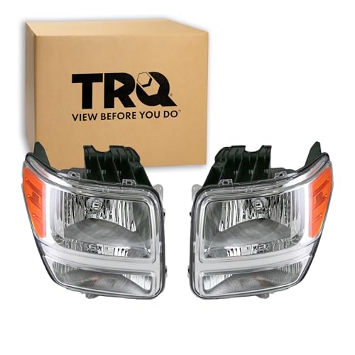 Image of TRQ Headlight Assembly Set CH2502177 CH2503177 Compatible with 2007-2011 Dodge Nitro