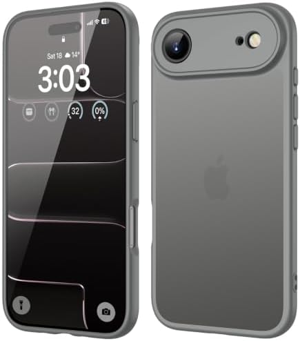 ORDA für iPhone Air Hülle, Vollständiger Kameraschutz Stoßfest, Grau | Matt Handyhülle, Kratzfest Transluzente Rückseite Schutzhülle, Anti-Fingerabdruck Case