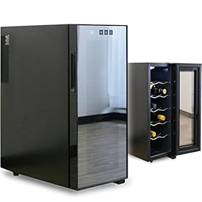 美品　家庭用ワインセラー  ガラス扉付き　TWINBIRD 黒　12本収納 熟成保存タイプ単温度ワインセラー 棚6枚/ガラス扉 ブラック