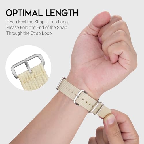 Image of TACTICAL FROG Nylon Watch Band 18mm 19 mm 20mm 22 mm 24 mm, Waterproof Military Watch Straps Replacement for Men Women, With Stainless Steel Buckle