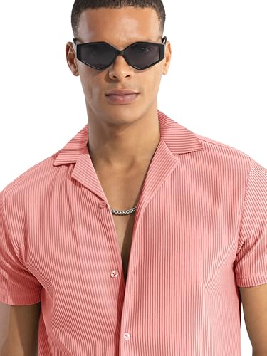 Image of Nobel Monk Men's Solid Casual Shirt |Half Sleeve | Regular Fit |Stylish Shirt for Men
