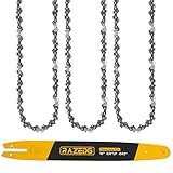 RazEdg 16 Inch Chainsaw Bar and Chain Combo, 3/8' LP Pitch, 043' Gauge, 55 Drive Links, Fits Stihl MS170, MS171, MS180c and More (1 Bar + 3 Chains)